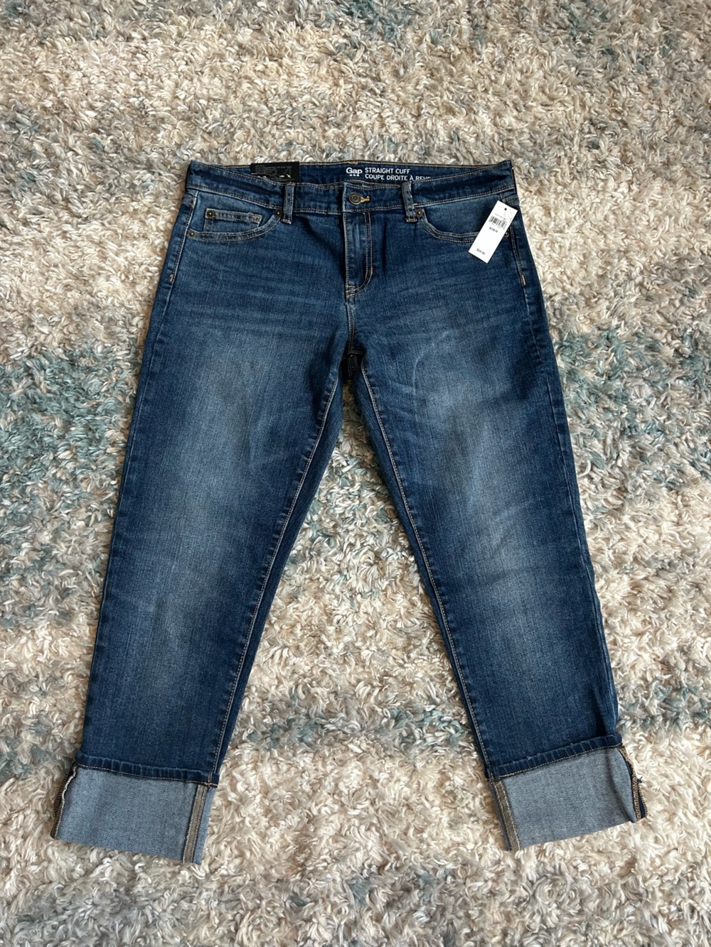 GAP Women's Straight Leg Jeans - Dark Blue Denim